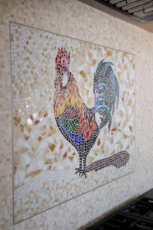 mosaique de verre cuisine coq